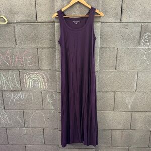 Soft Surroundings Pima Cotton Modal Purple Sleeveless Maxi Dress Large